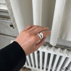 "Sparkling" slv ring med hvide sten