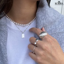 "Dallas" slv ring med tags inklusiv din personlige gravering