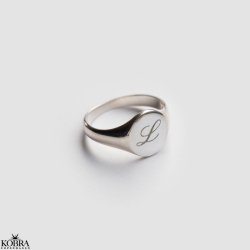 "Barcelona" slv signet ring til mnd inklusiv gravering