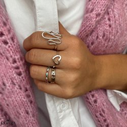 "Flow" snake ring in silver