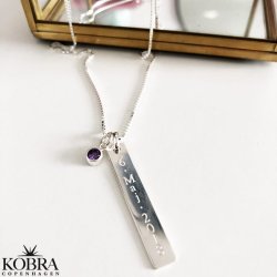 "Alliance" pendant in silver including engraving and optional gem