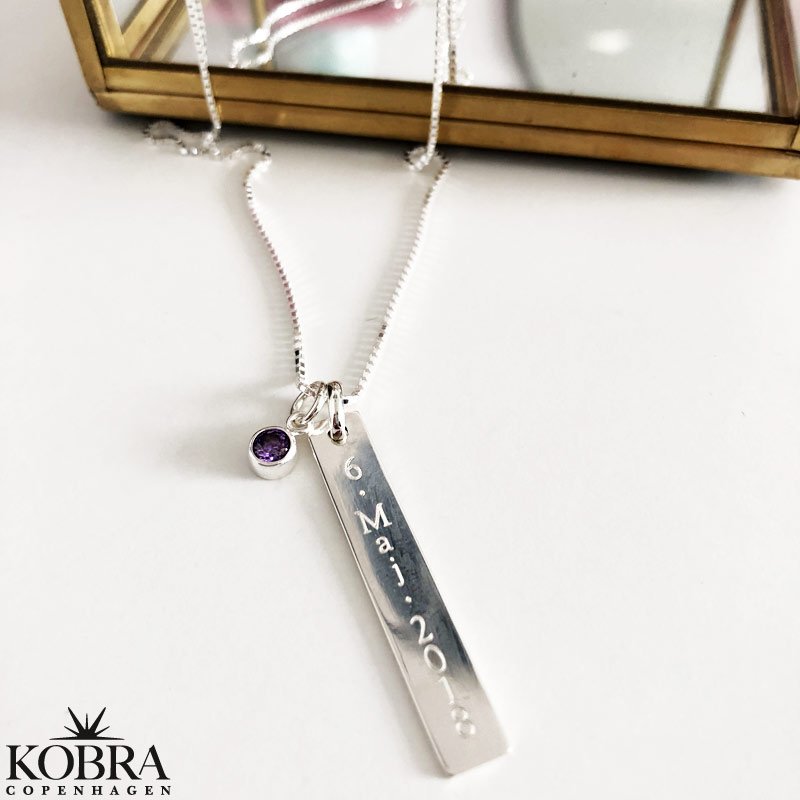 "Alliance" pendant in silver including engraving and optional gem