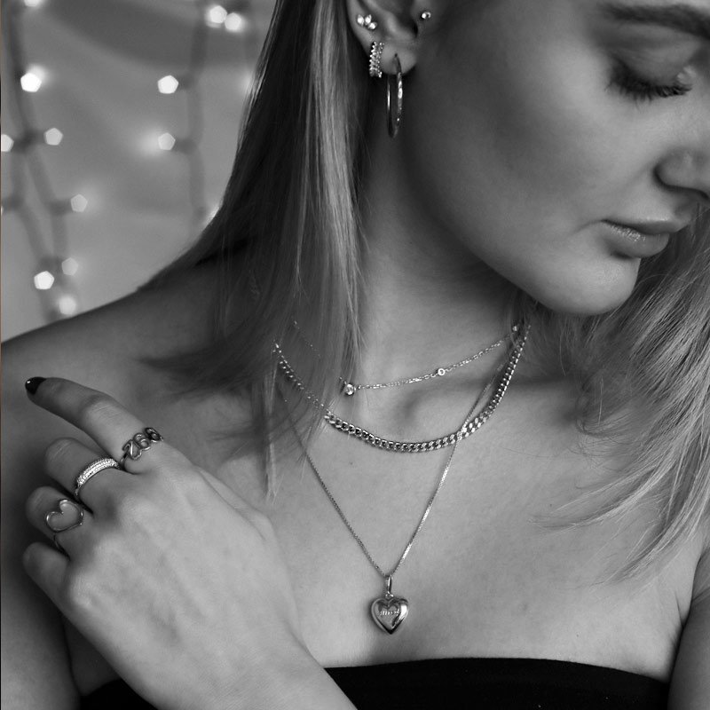 "Liva" silver necklace with personal engraving