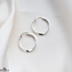 "Emilie" slv reringe / hoops med twist