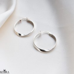 "Emilie" slv reringe / hoops med twist