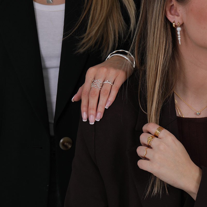 "Lucy" sterling slv ring med valgfri farve sten