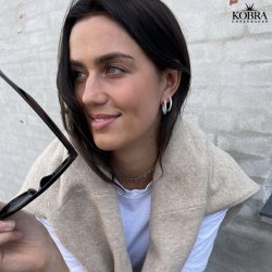 "Britney" Store hoops i slv  med hvide sten