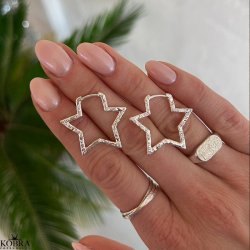 "Stargaze" hoops in sterling silver