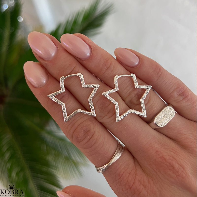 "Stargaze" hoops in sterling silver