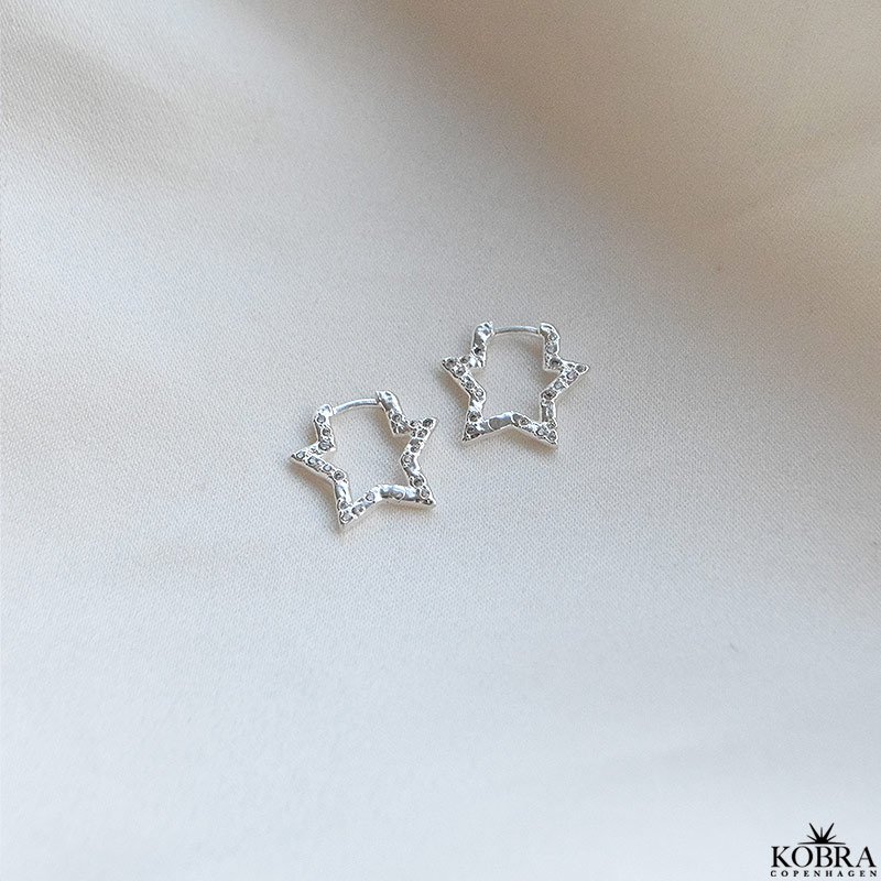 "Stargaze" Star Hoops Small  Sterling Silver