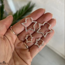 "Stargaze" hoops in sterling silver