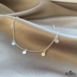 "Tennis" ankel kde i slv med sm slv amuletter