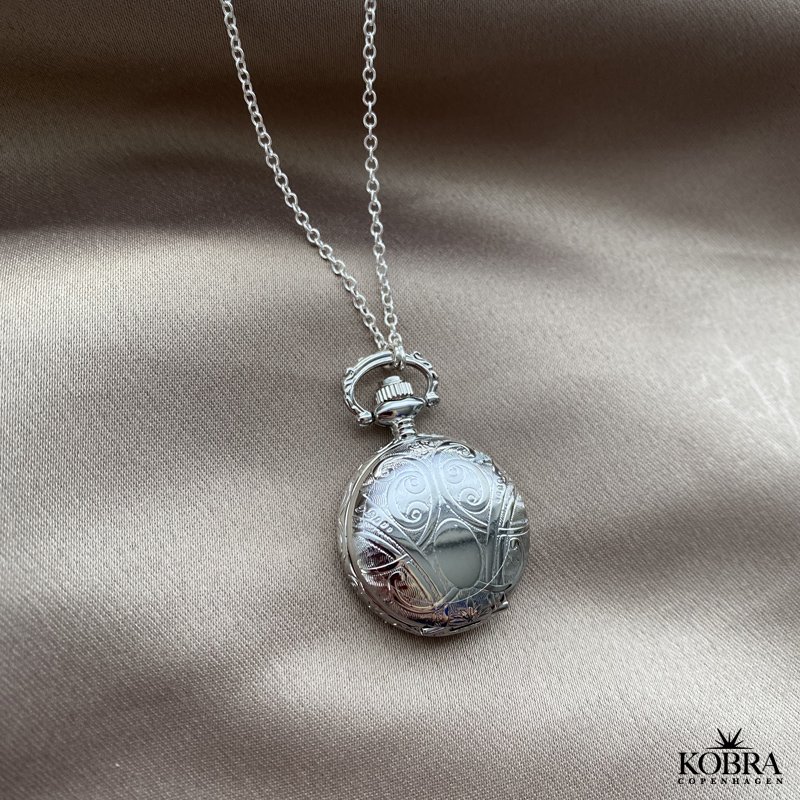 Necklace with small pocket watch, with personal engraving