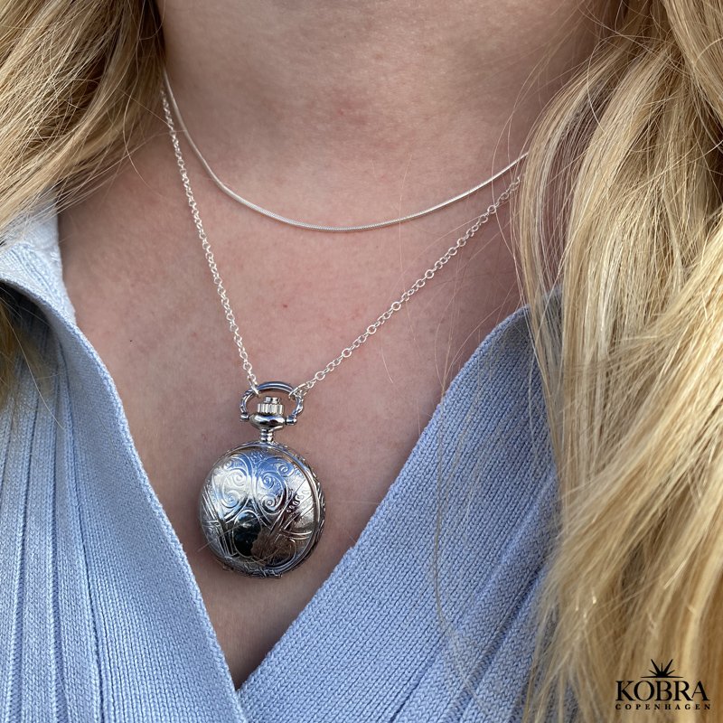 Necklace with small pocket watch, with personal engraving