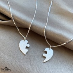 "Friends forever" veninde puslespils halskde i slv