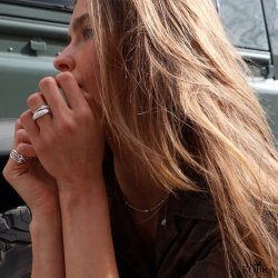 "Nova Moon" chunky slv ring med sten