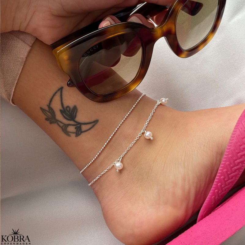 "Mellow" ankle chain with silver balls