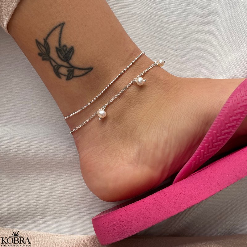 "Mellow" ankle chain with silver balls