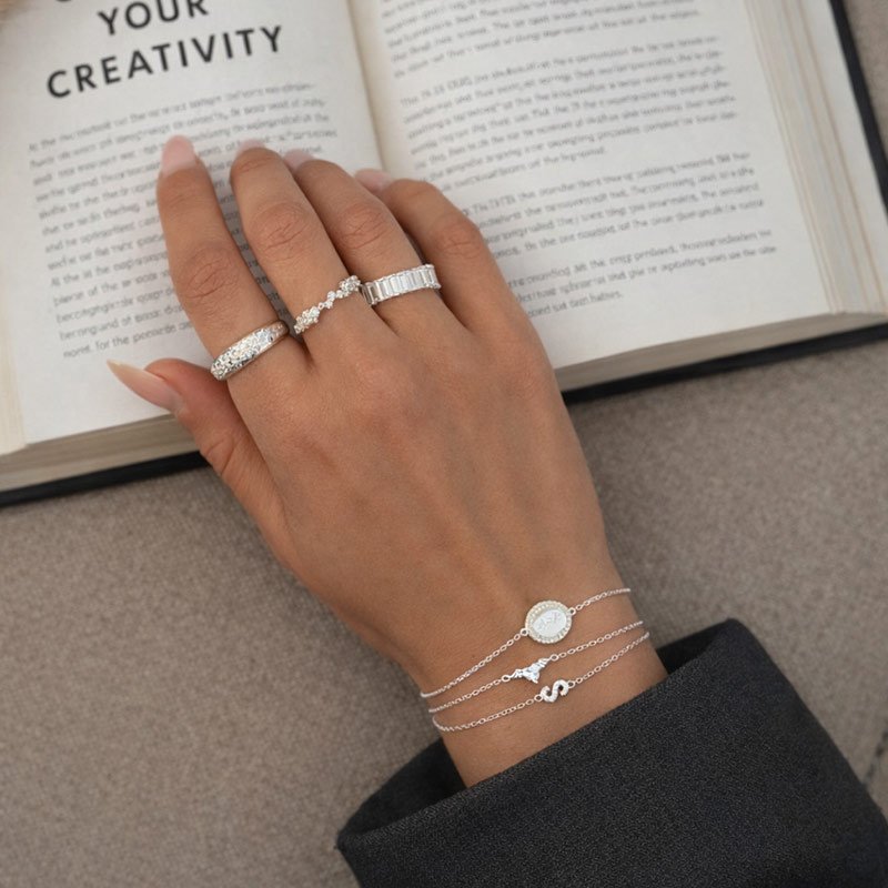 "Nova Moon" chunky s�lvring med stein