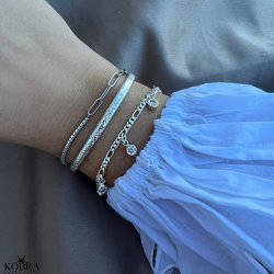 "Sanna" " slv armbnd med hvide zirkonia sten