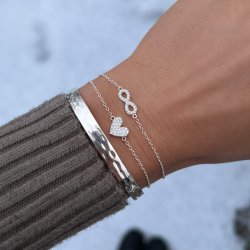 "Phlox" hammered sterling silver bracelet