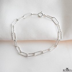 "Kenya" slv armbnd i diamenteret look!