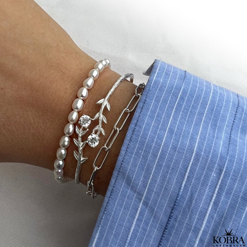 "Joanna" perle armbnd med slv lukning