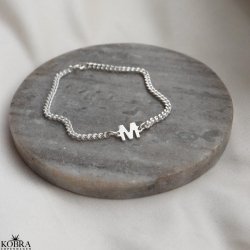 "Hayes" silver bracelet with your letter