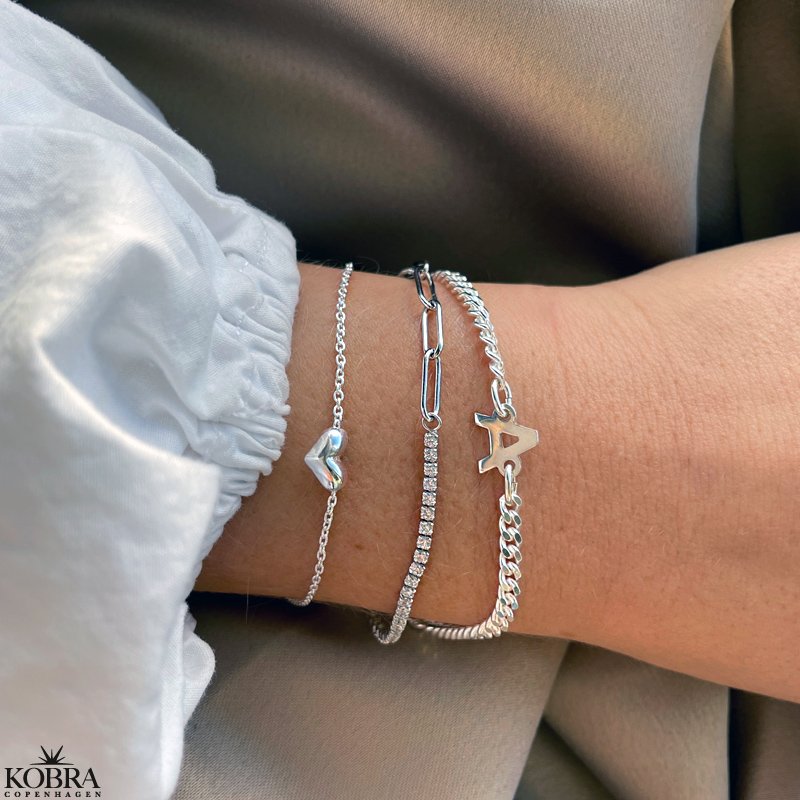 "Hayes" silver bracelet with your letter