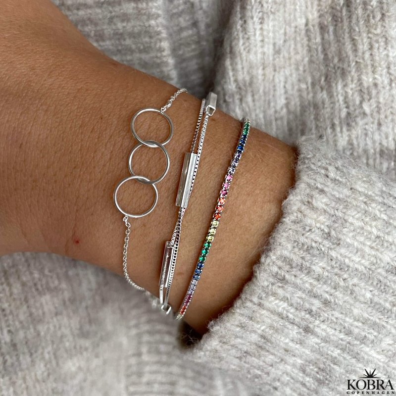 "Spring" armbnd med multifarvet sten i sterling slv