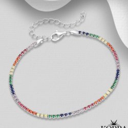 "Spring" armbnd med multifarvet sten i sterling slv