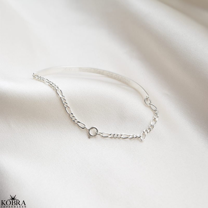 "Dakota" Sølv armbånd med chunky kæde, inklusiv gravering