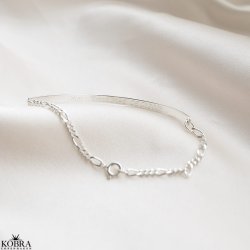 "Dakota" Sølv armbånd med chunky kæde, inklusiv gravering