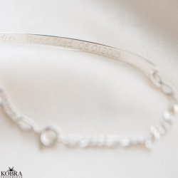 "Dakota" Sølv armbånd med chunky kæde, inklusiv gravering