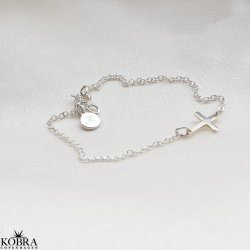 Konfirmationssmykke "Trust" mini kors armbnd i slv