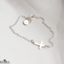 Konfirmationssmykke "Trust" mini kors armbnd i slv