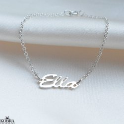 "Saga" hndlavet slv armbnd med dit navn