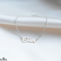 "Saga" hndlavet slv armbnd med dit navn