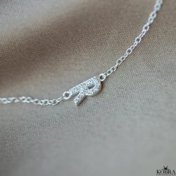 "Alias" silver bracelet with silver letter