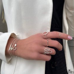 "Elegance" birthstone bracelet in silver // find your personal stone