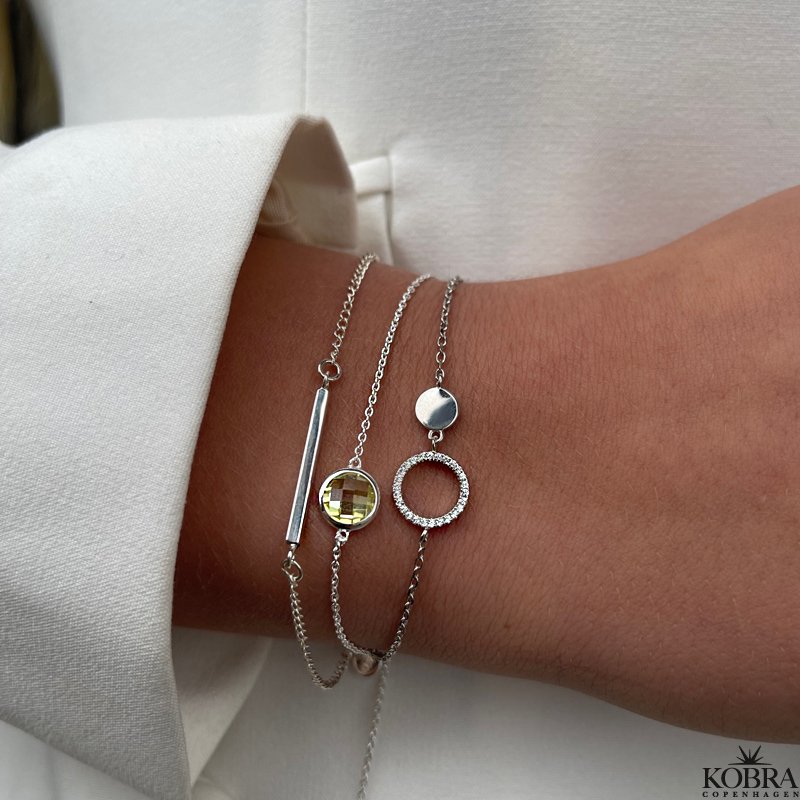 "Elegance" birthstone bracelet in silver // find your personal stone