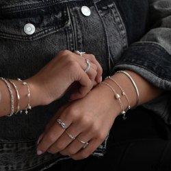 "Balance" silver bracelet with genuine freshwater pearls