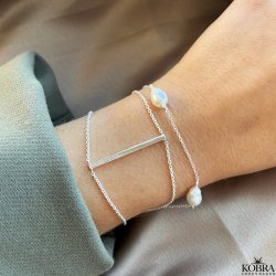 "Albany" silver pearl bracelet with freshwater pearls