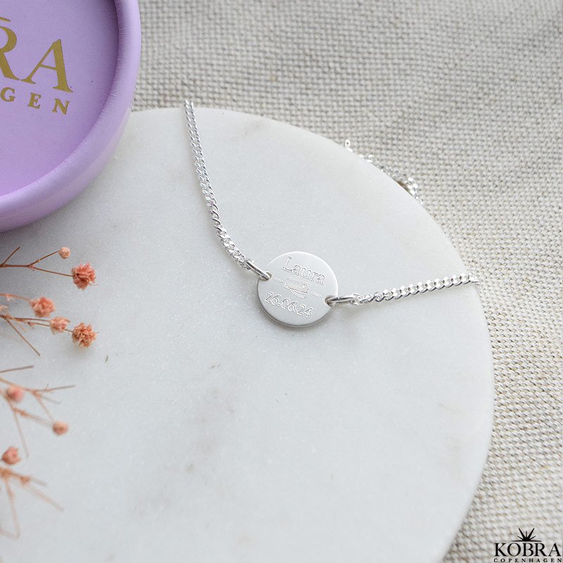 Studenterarmb�nd med panzerk�de i sterling s�lv