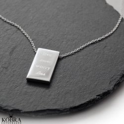 "Element" silver-bar necklace including engraving