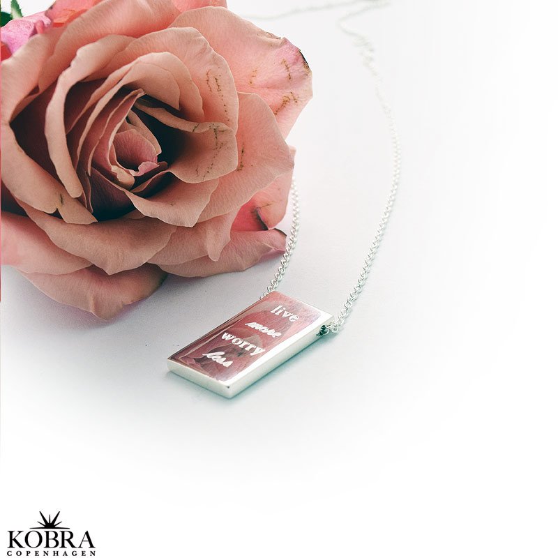 "Element" silver-bar necklace including engraving