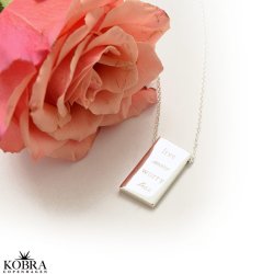 "Element" silver-bar necklace including engraving