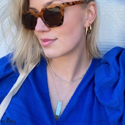 ID Tag "Slvbarre" med ferskvandsperle og din personlige gravering