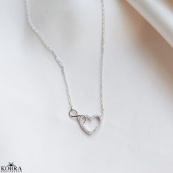 "Everlasting" slv halskde med Infinity samt hjerte med sten