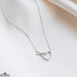 "Everlasting" slv halskde med Infinity samt hjerte med sten